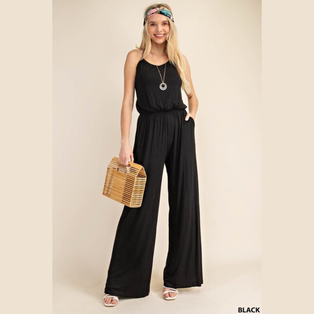 Plus Size Sleeveless Wide Leg Jumpsuit
